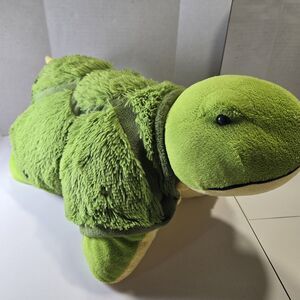 Pillow Pets Tardy Turtle Plush 2009 Large Soft 18” X 14" Stuffed Animal Toy